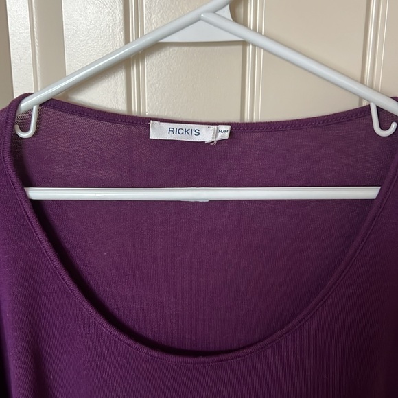 Ricki’s Rich Purple Light Weight Scoop Neck Sweater - Picture 3 of 5